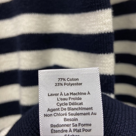 Talbots | Striped Knit Crewneck Sweater Navy/Multi-Colored L - Picture 8 of 8